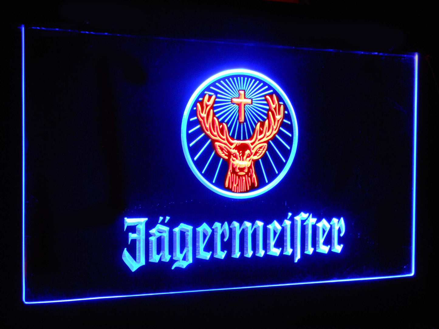 Jagermeister Deer Head Dual Color Led Neon Light Signs st6-a0288 by Woody Signs Co. - Handmade Crafted Unique Wooden Creative
