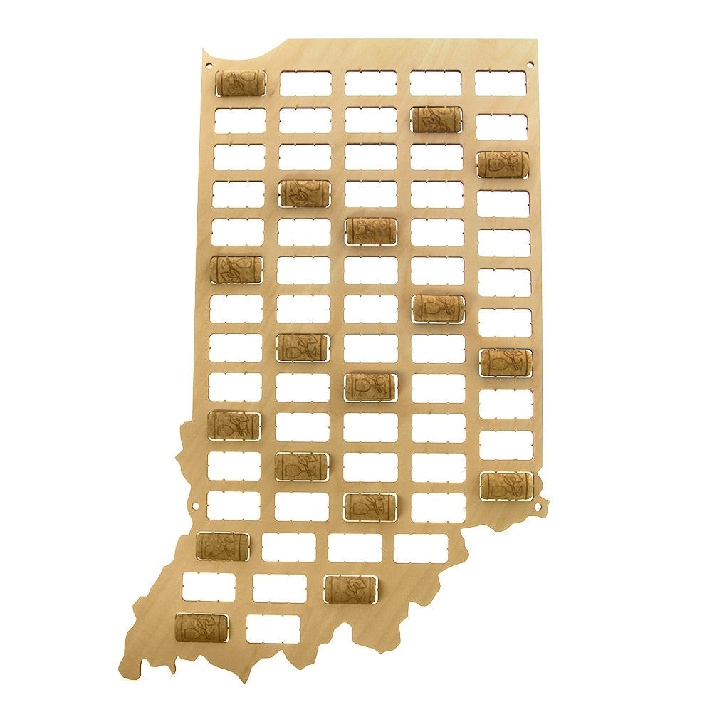 Indiana  Cork Wall Display Map Indiana Wood Cutout Shapes  Cork Collector Indiana State of USA Custom  Deco Map by Woody Signs Co. - Handmade Crafted Unique Wooden Creative