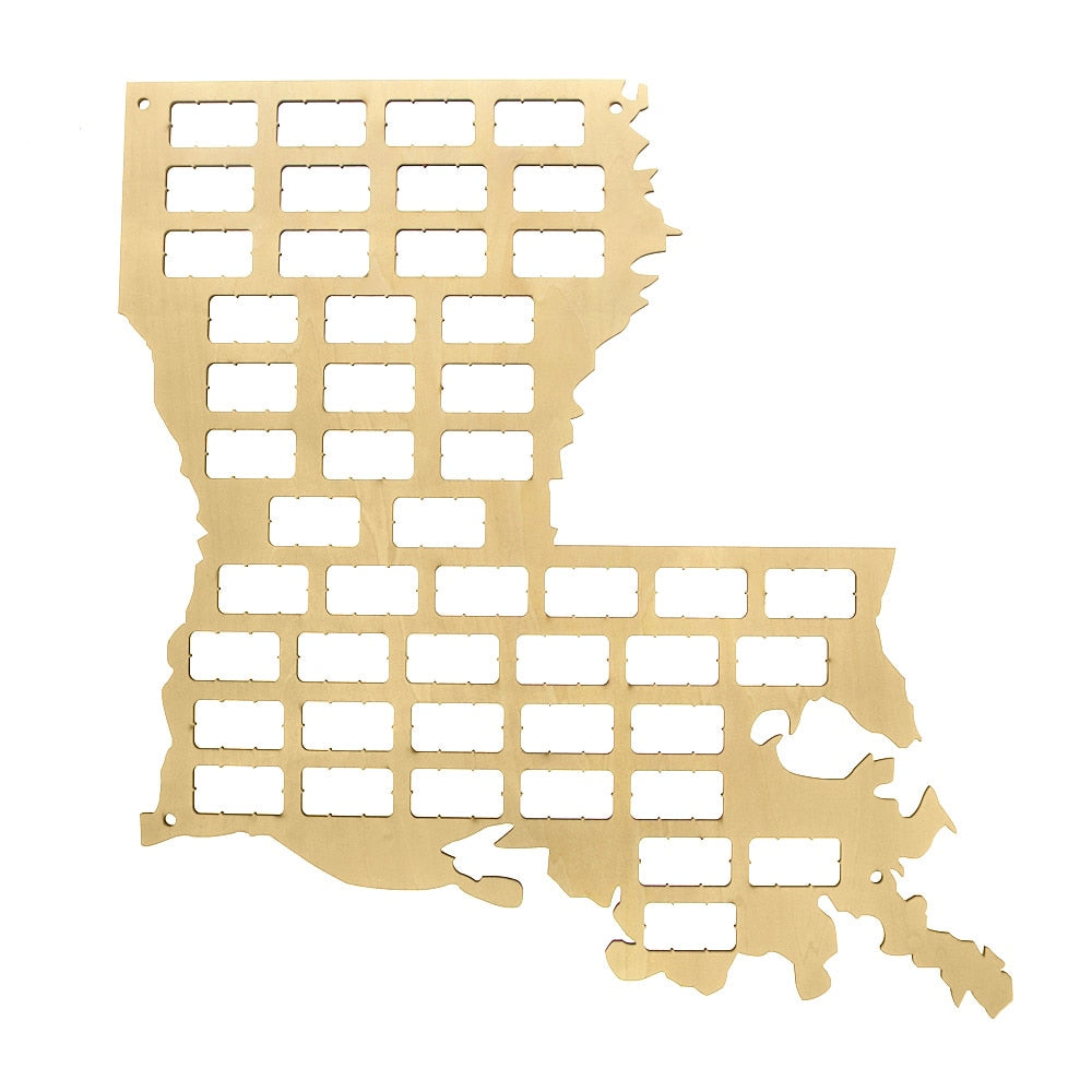 Louisiana  Cork Map USA State  Cork Collector Display Cork Map  Wooden Cutout Wall Hanging Louisiana Outline by Woody Signs Co. - Handmade Crafted Unique Wooden Creative