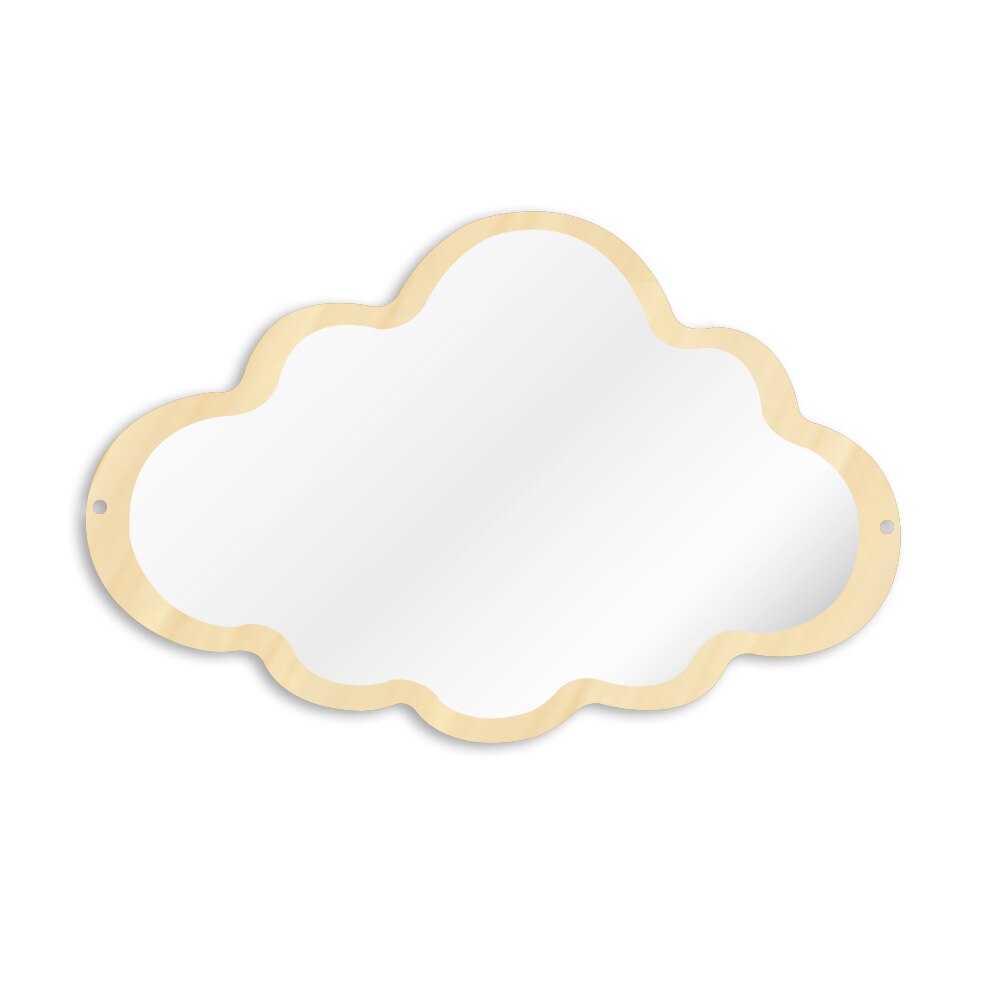 Cloud Mirror Wooden Engraved Acrylic Wall Mirror For Living Room Frameless Children Safety Mirror Hanging Make-up Mirror by Woody Signs Co. - Handmade Crafted Unique Wooden Creative