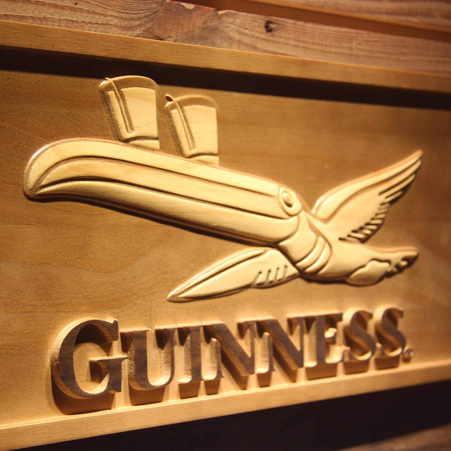 Guinness Toucan  3D Wooden Signs by Woody Signs Co. - Handmade Crafted Unique Wooden Creative