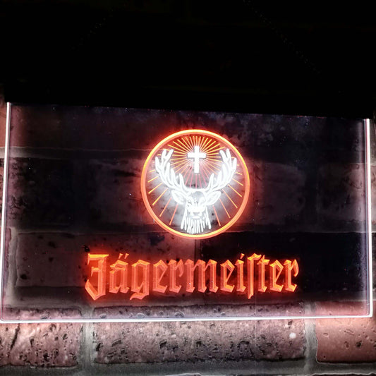 Jagermeister Deer Head Dual Color Led Neon Light Signs st6-a0288 by Woody Signs Co. - Handmade Crafted Unique Wooden Creative