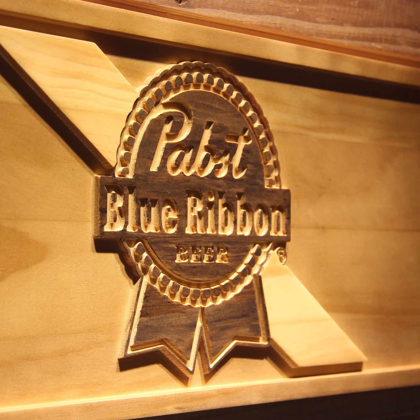 Pabst Blue Ribbon  3D Wooden Bar Signs by Woody Signs Co. - Handmade Crafted Unique Wooden Creative