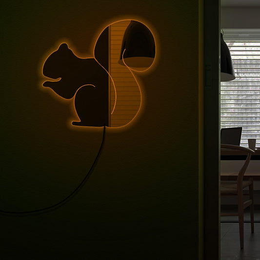 Squirrel   Nursery Handmade Acrylic Wall Mirror Forest Animal   Mirror with LED Backlights by Woody Signs Co. - Handmade Crafted Unique Wooden Creative