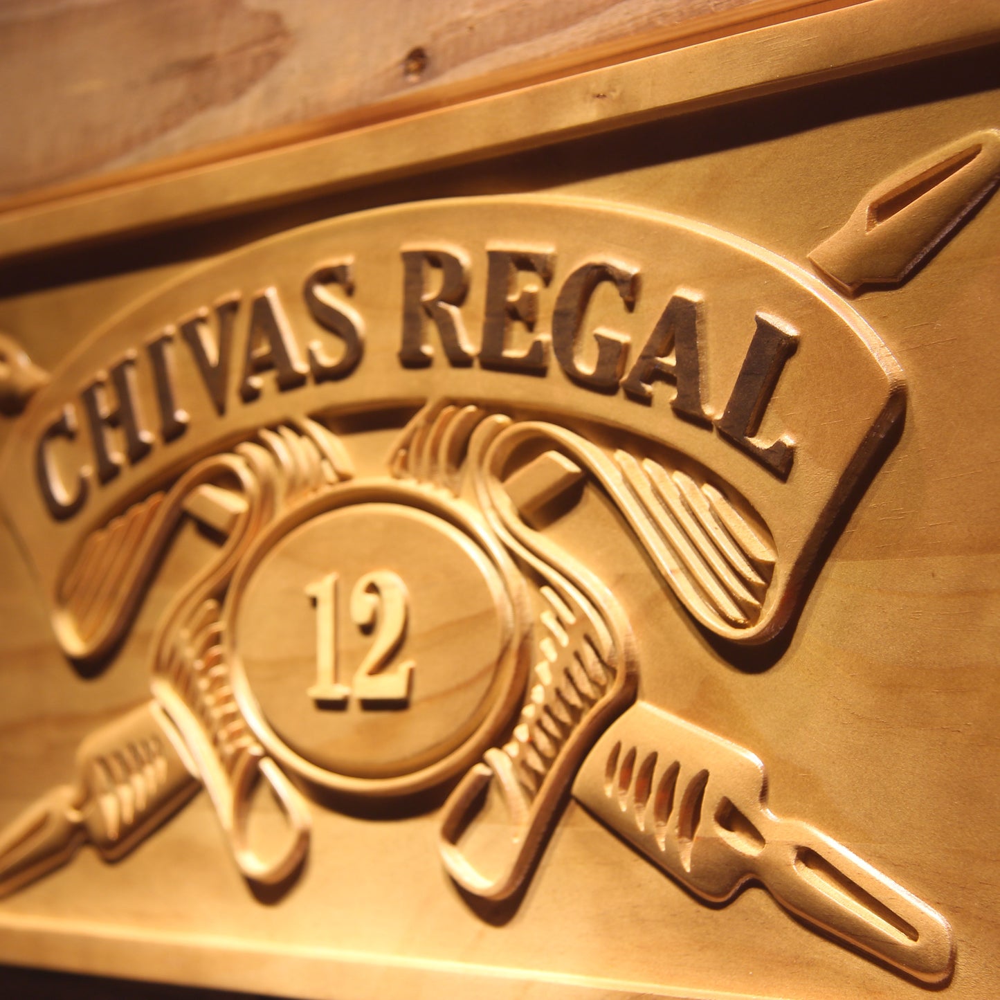 Chivas Regal 12 Whisky 3D Wooden Signs by Woody Signs Co. - Handmade Crafted Unique Wooden Creative