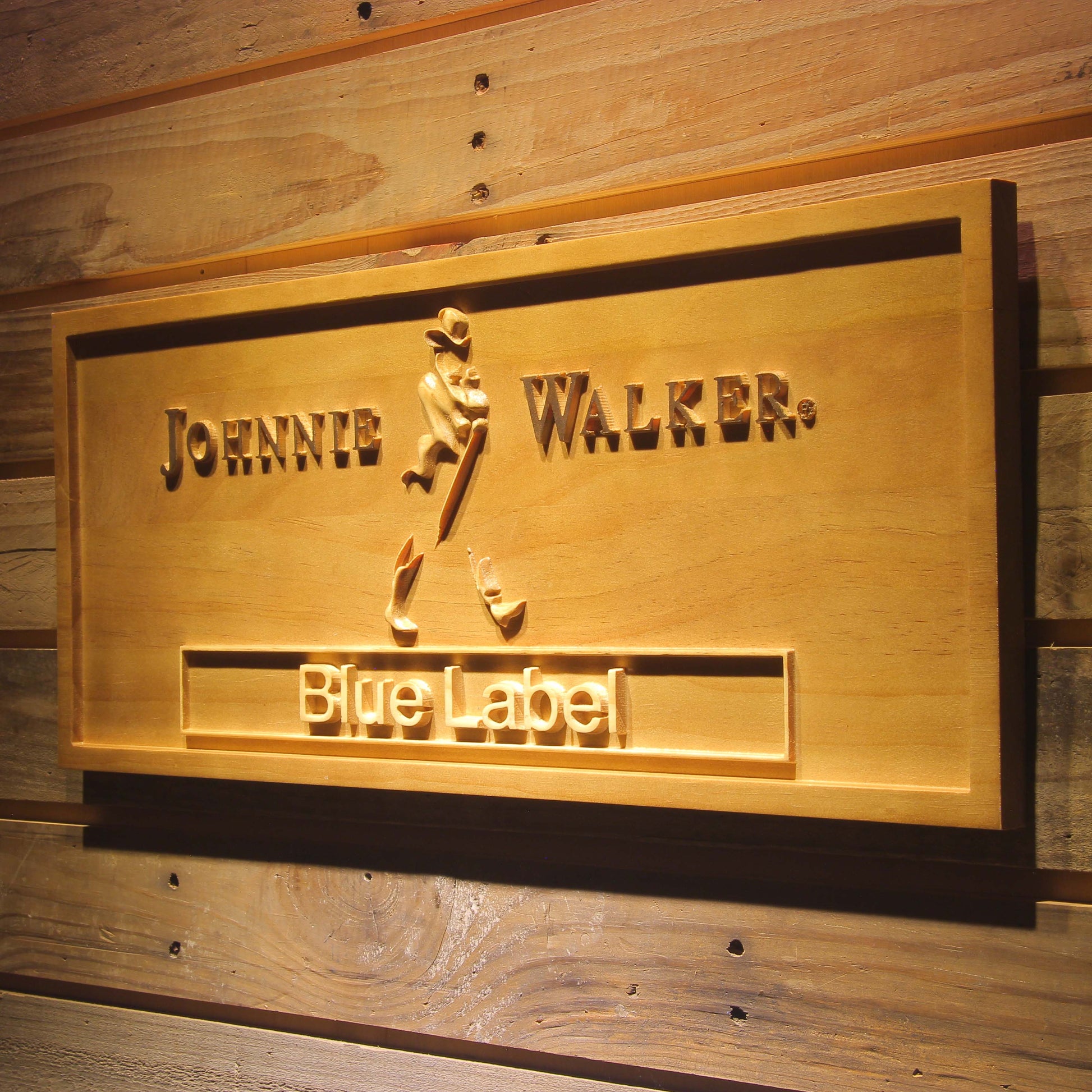 Johnnie Walker Blue Label Bar 3D Wooden Signs by Woody Signs Co. - Handmade Crafted Unique Wooden Creative
