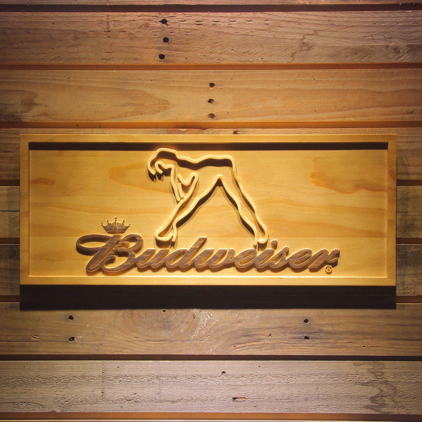 Budweiser Exotic Dancer Stripper Bar 3D Wooden Signs by Woody Signs Co. - Handmade Crafted Unique Wooden Creative