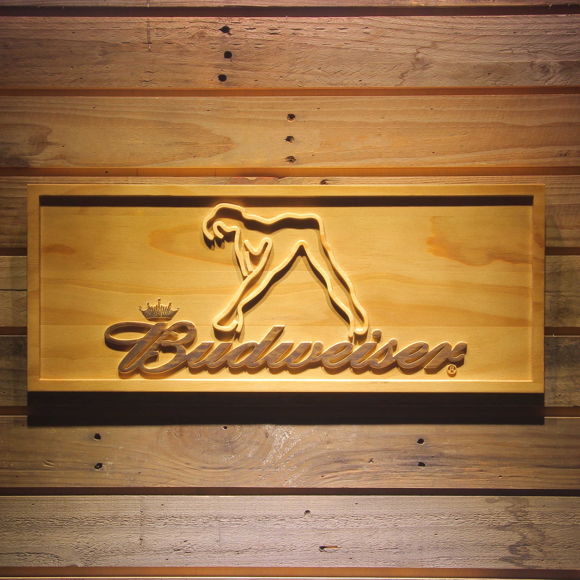 Budweiser Exotic Dancer Stripper Bar 3D Wooden Signs by Woody Signs Co. - Handmade Crafted Unique Wooden Creative