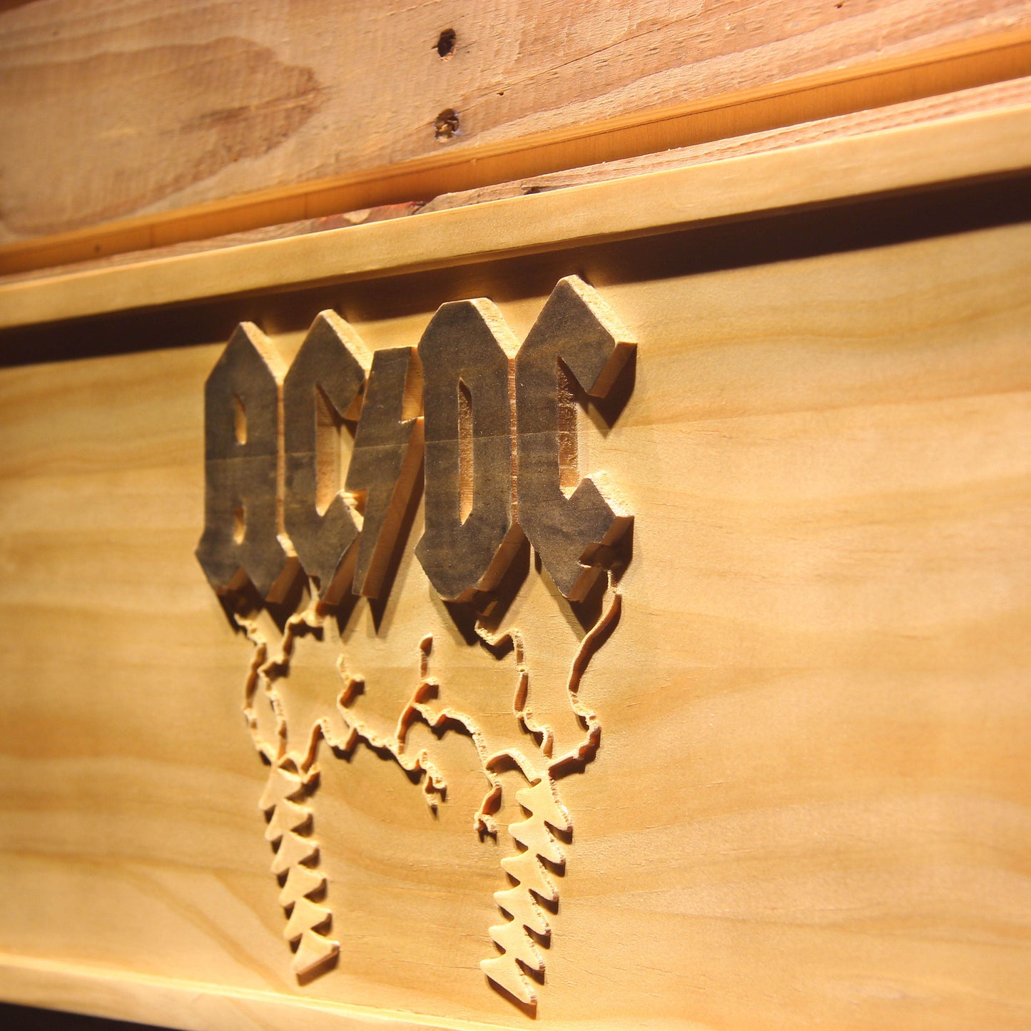 ACDC AC/CD  3D Wooden Bar Signs by Woody Signs Co. - Handmade Crafted Unique Wooden Creative