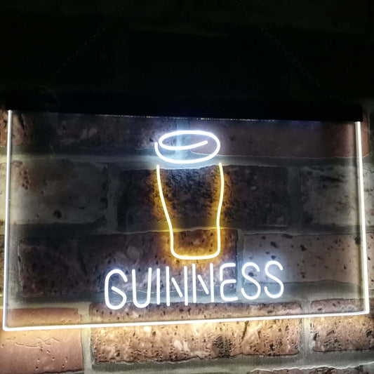 Guinness Glass  on tap Bar Decor Dual Color Led Neon Light Signs st6-a2045 by Woody Signs Co. - Handmade Crafted Unique Wooden Creative