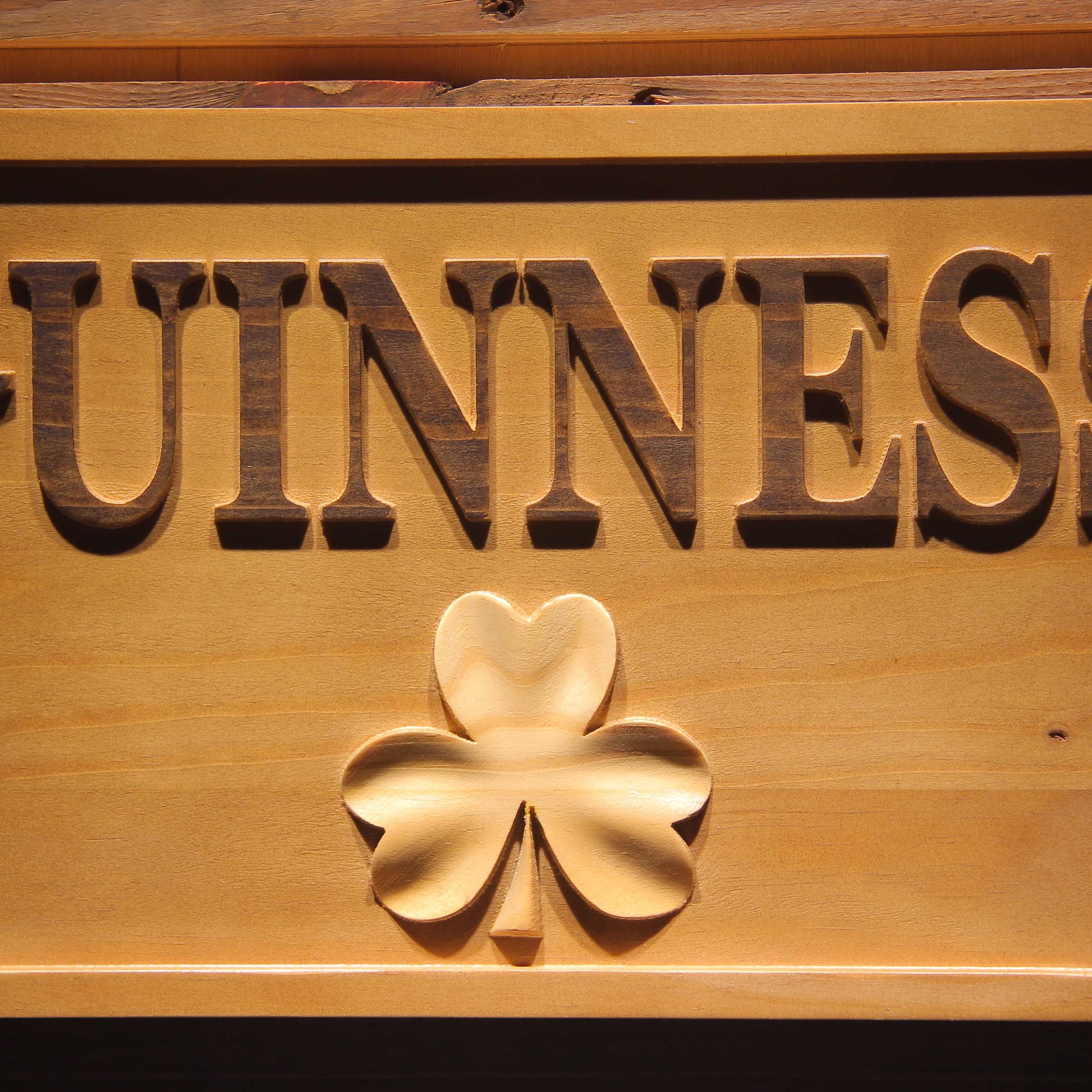 Guinness Shamrock  3D Wooden Signs by Woody Signs Co. - Handmade Crafted Unique Wooden Creative