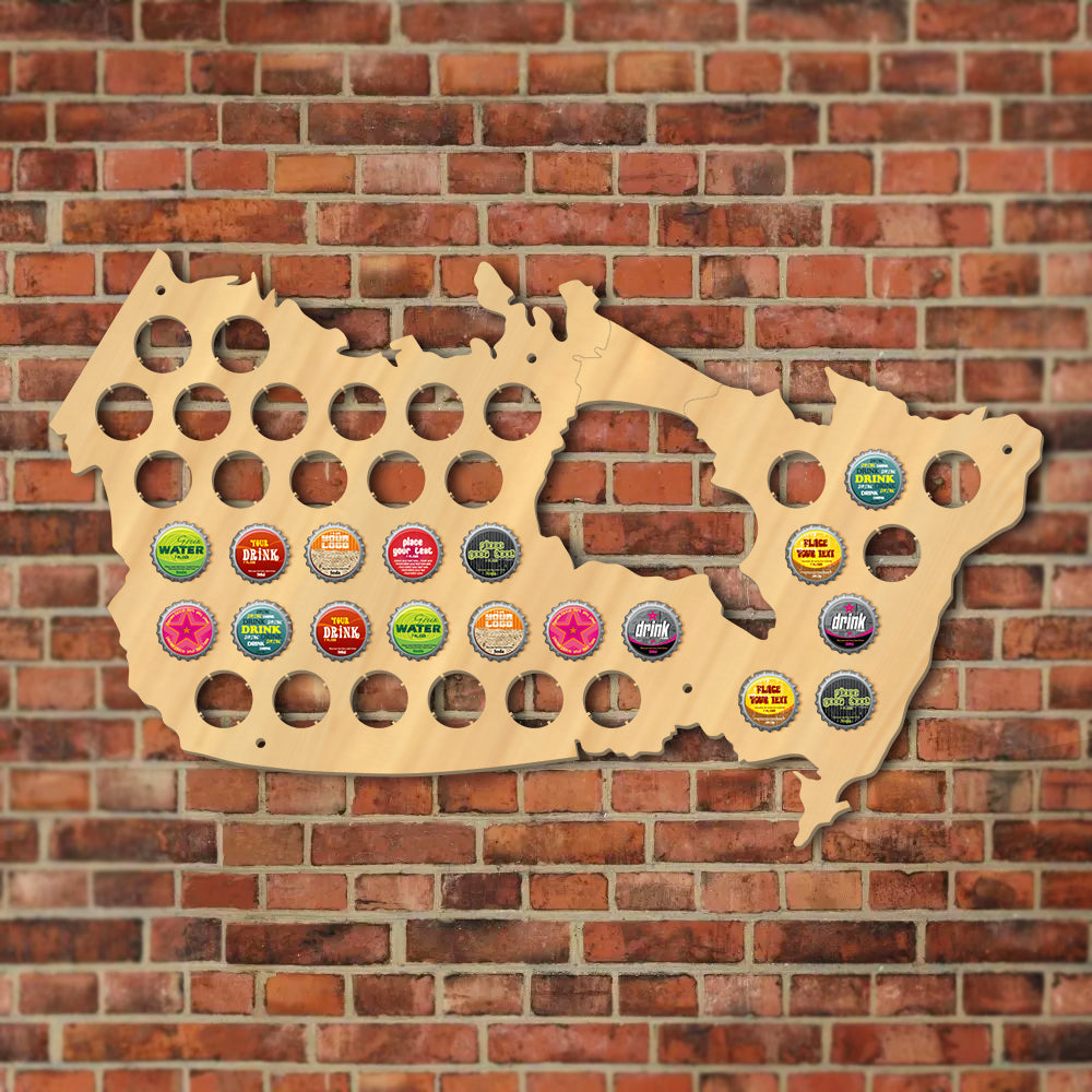 Canada  Cap Map Pub Bar Wooden Wall Sign  Bottle Cap Display Holder Patriotic Canada Map Man Cave  Lovers Gift by Woody Signs Co. - Handmade Crafted Unique Wooden Creative