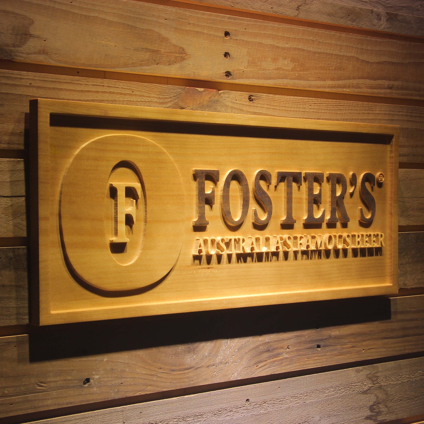 Foster's  3D Wooden Signs by Woody Signs Co. - Handmade Crafted Unique Wooden Creative