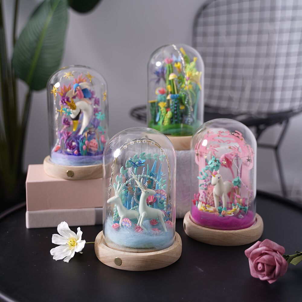 4 Kinds Modeling Clay With Led&Glass Box Colorful Polymer Creative DIY Clay Creative Toy Gift for Children Adult  DC by Woody Signs Co. - Handmade Crafted Unique Wooden Creative