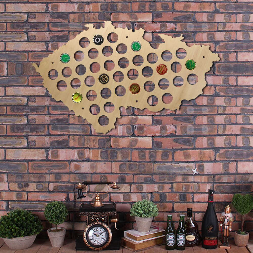 Pub Bar  Bottle Cap Display Holder Czech Republic  Cap Map Czech Map Wooden Wall Sign Unique Gift For Her Him by Woody Signs Co. - Handmade Crafted Unique Wooden Creative