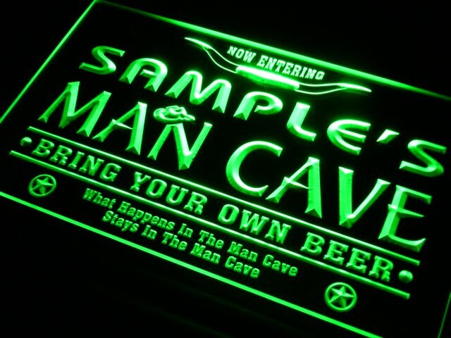 pb Name  Custom Man Cave  Bar Neon Light Light Signs by Woody Signs Co. - Handmade Crafted Unique Wooden Creative