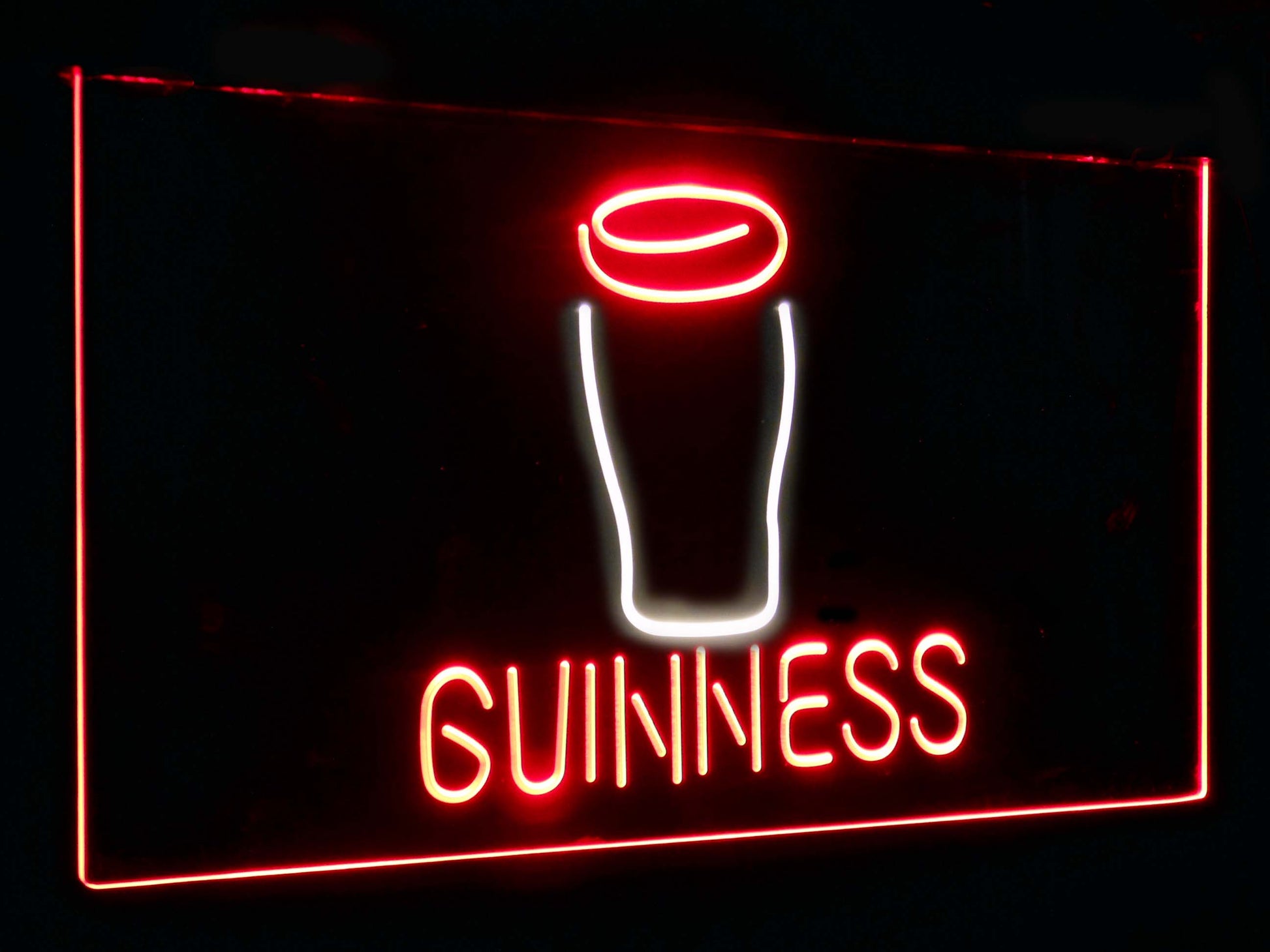 Guinness Glass  on tap Bar Decor Dual Color Led Neon Light Signs st6-a2045 by Woody Signs Co. - Handmade Crafted Unique Wooden Creative