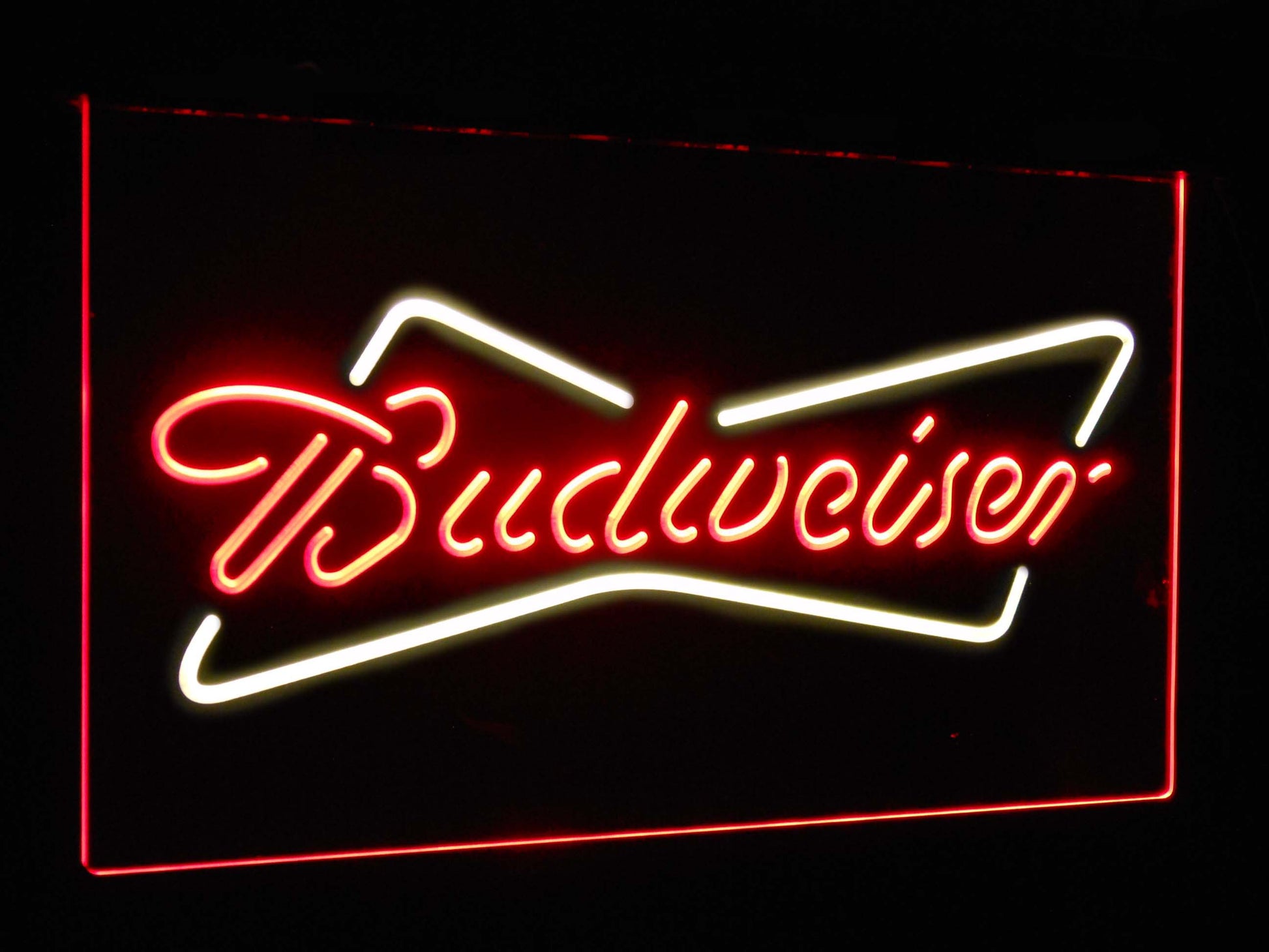 Budweiser Classic  Bar Decoration Gift Dual Color Led Neon Light Signs st6-a2009 by Woody Signs Co. - Handmade Crafted Unique Wooden Creative