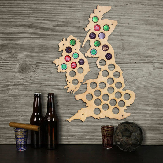 Unique Design Wooden Maps United Kingdom  Cap Maps Handmade Wall Mounted  Map by Woody Signs Co. - Handmade Crafted Unique Wooden Creative