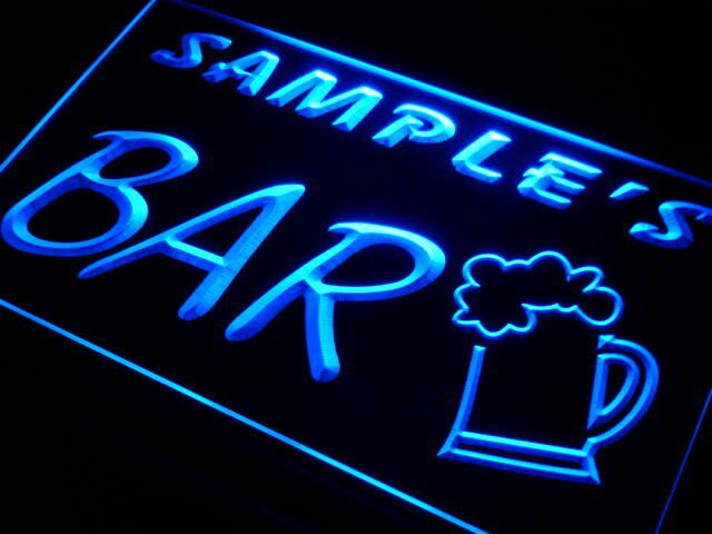 pv Name  Custom Home Brew Bar  Mug Glass Neon Light Light Signs by Woody Signs Co. - Handmade Crafted Unique Wooden Creative