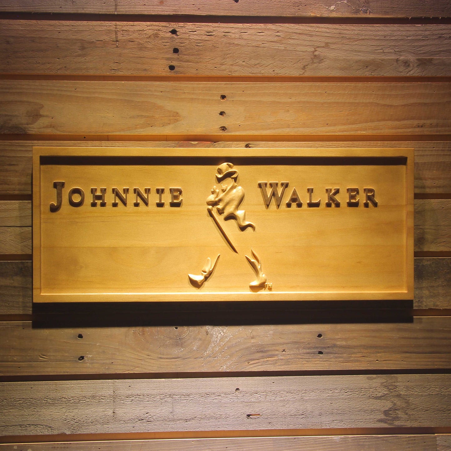 Johnnie Walker Whiskey 3D Wooden Signs by Woody Signs Co. - Handmade Crafted Unique Wooden Creative