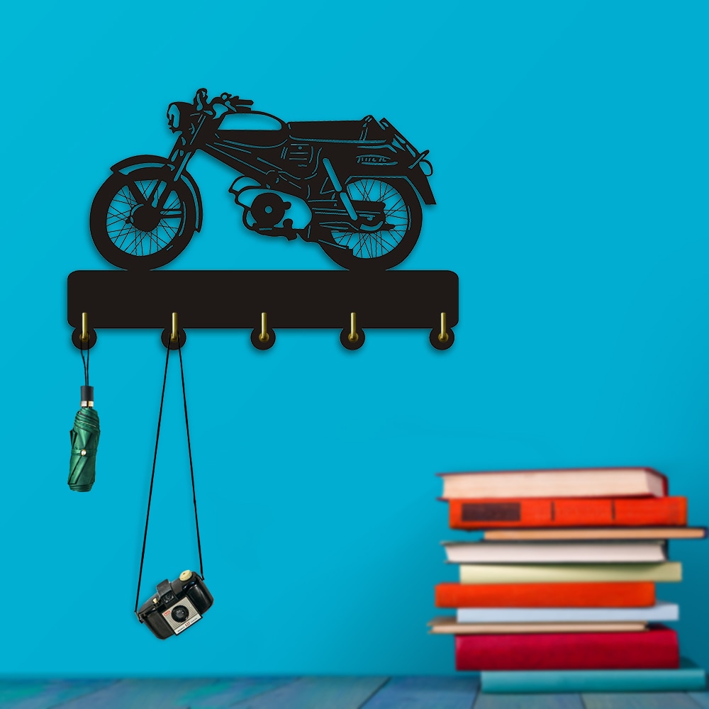 Creative Wall Hook Motorcycle Multi-purpose Key Holder Hanger Rack Hooks Motorbike Coat Hook Hanger Best Gift For Her Him by Woody Signs Co. - Handmade Crafted Unique Wooden Creative
