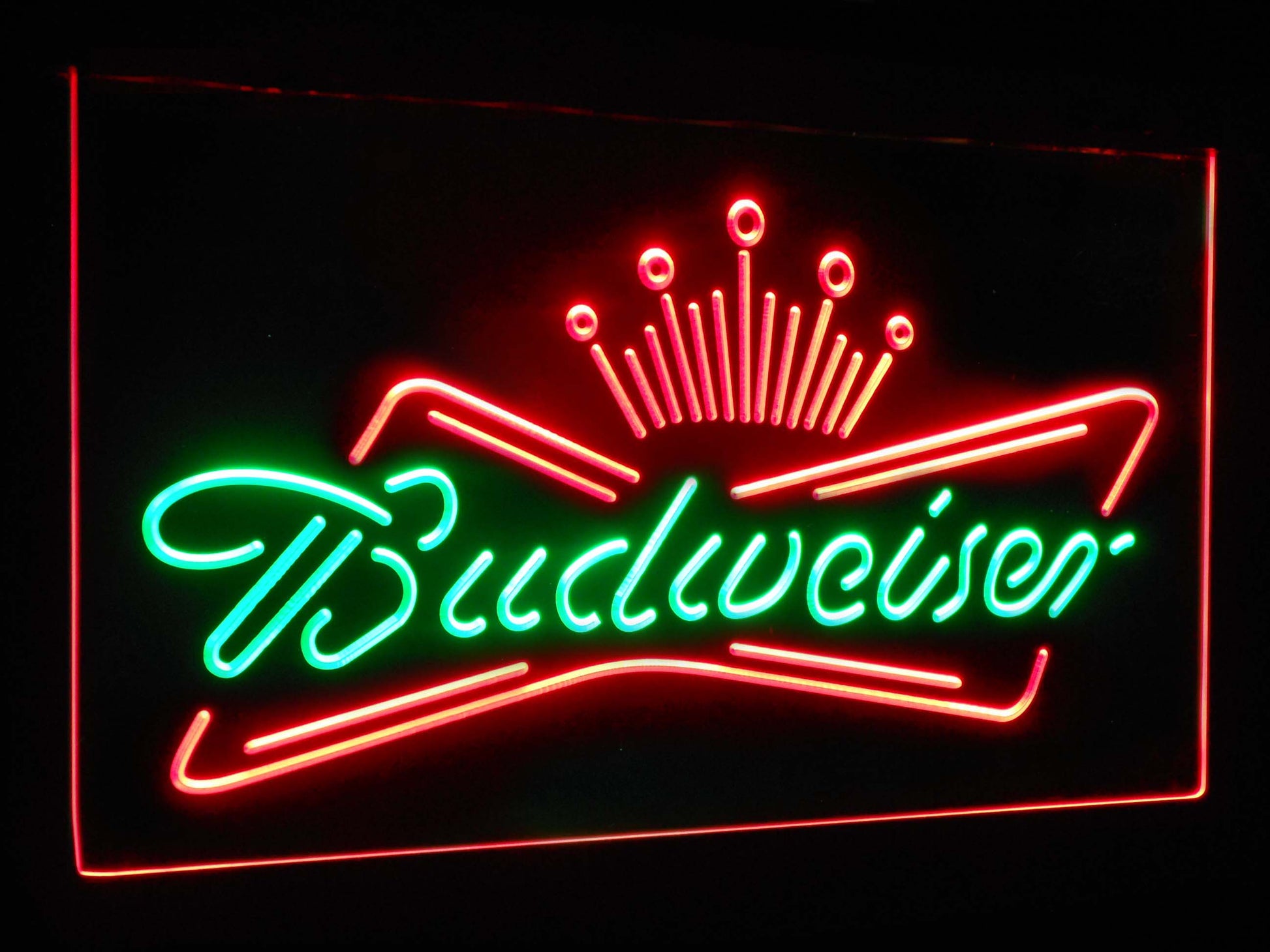 Budweiser King  Bar Decoration Gift Dual Color Led Neon Light Signs st6-a2005 by Woody Signs Co. - Handmade Crafted Unique Wooden Creative
