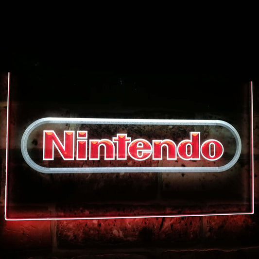 Nintendo Video Game Room Bar Decoration Gift Dual Color Led Neon Light Signs st6-e0021 by Woody Signs Co. - Handmade Crafted Unique Wooden Creative