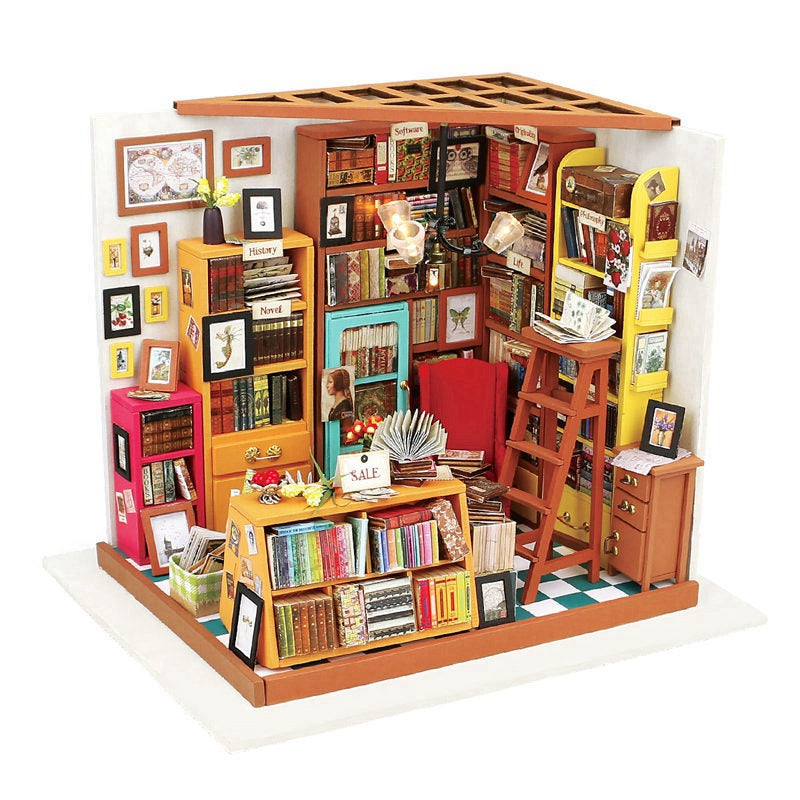 DIY  Sam's Study Room with Furniture   Miniature Wooden Doll House    DG102 (DG102 Study room) by Woody Signs Co. - Handmade Crafted Unique Wooden Creative