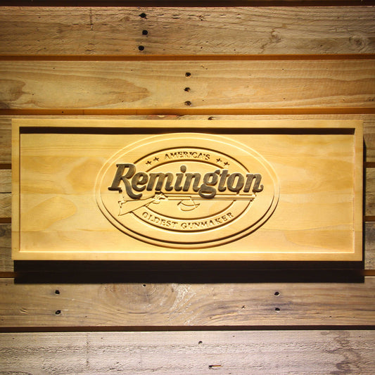 Remington 3D Wooden Bar Signs by Woody Signs Co. - Handmade Crafted Unique Wooden Creative