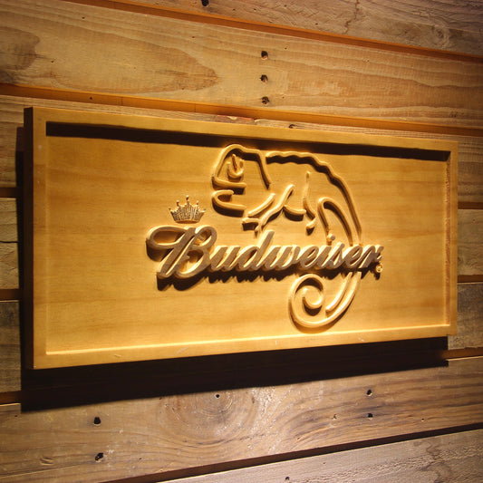 Budweiser Lizard  3D Wooden Signs by Woody Signs Co. - Handmade Crafted Unique Wooden Creative