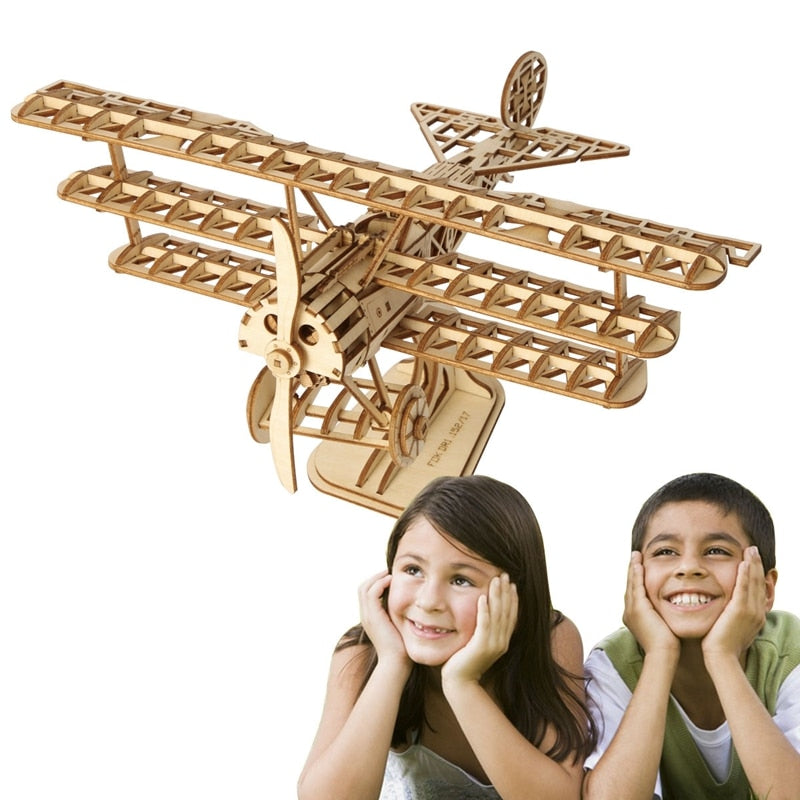 DIY 3D Laser Cutting Wooden Airplane Puzzle Game Gift for  Kids  Popular  Hobbies TG301 (Airplane) by Woody Signs Co. - Handmade Crafted Unique Wooden Creative
