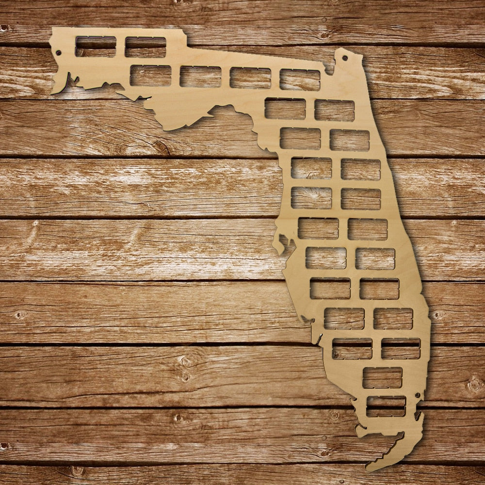 Florida  Cork Map State Map of Florida  Cork Collector Display Wood Map    For  Enthusiast by Woody Signs Co. - Handmade Crafted Unique Wooden Creative