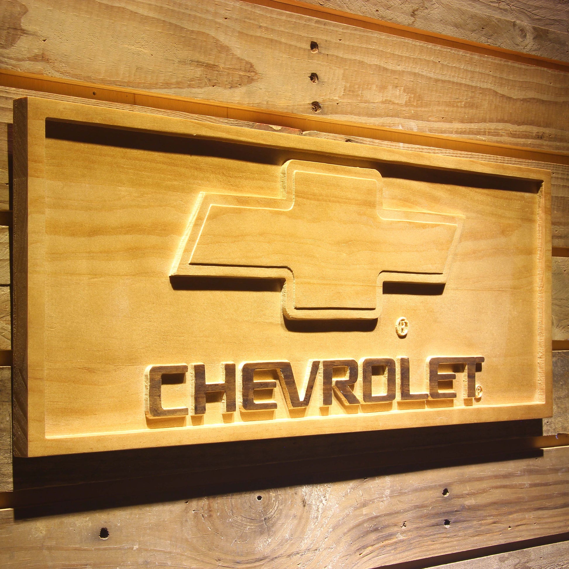 Chevrolet  3D Wooden Bar Signs by Woody Signs Co. - Handmade Crafted Unique Wooden Creative