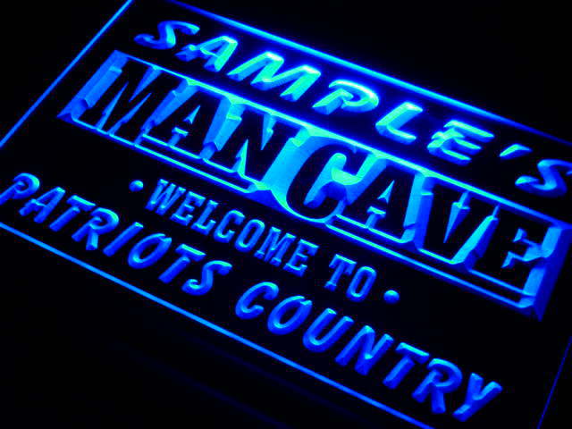 qf Name  Custom Man Cave Patriots Country Pub Bar  Neon Light Signs with On/Off Switch 7 Colors 4 Sizes by Woody Signs Co. - Handmade Crafted Unique Wooden Creative