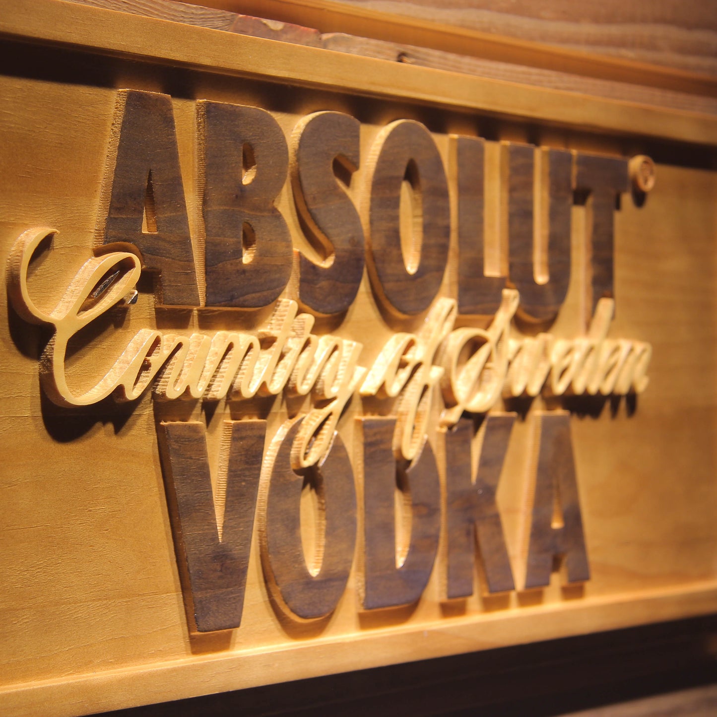 Absolut Vodka 3D Wooden Signs by Woody Signs Co. - Handmade Crafted Unique Wooden Creative