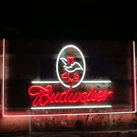 Budweiser Eagle US  Company Bar Decor Dual Color Led Neon Light Signs st6-a2008 by Woody Signs Co. - Handmade Crafted Unique Wooden Creative