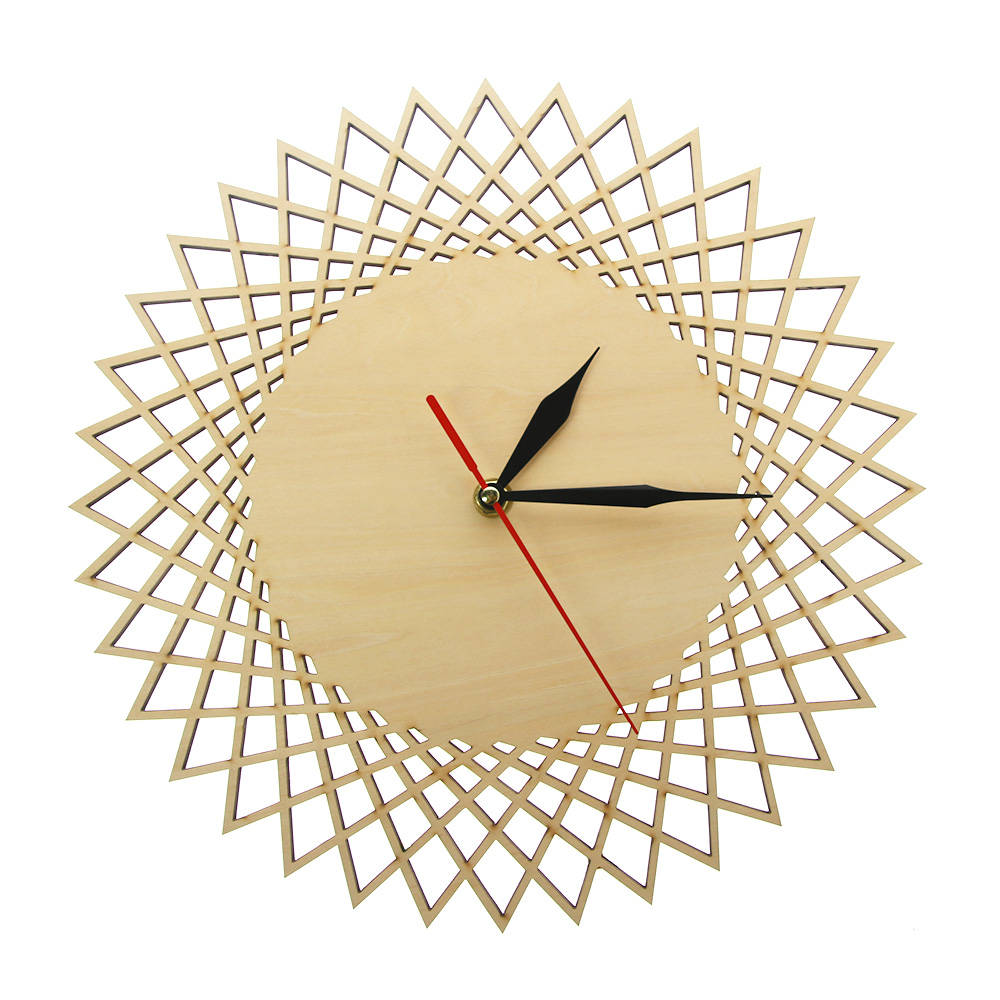 Modern Spiral Hanging Minimalist Wooden Wall Clock Silent Savanna Geometric Clock Watch    Unique Design by Woody Signs Co. - Handmade Crafted Unique Wooden Creative
