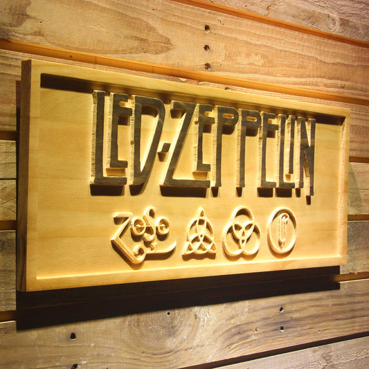 LED Zeppelin  3D Wooden Bar Signs by Woody Signs Co. - Handmade Crafted Unique Wooden Creative