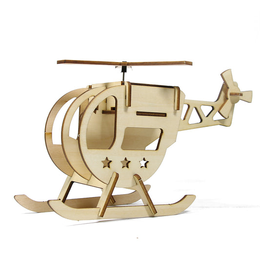 Wooden DIY Solar Power Helicopter Eco-friendly Educational Puzzle DIY Assemble Toys Gifts For Childrens by Woody Signs Co. - Handmade Crafted Unique Wooden Creative