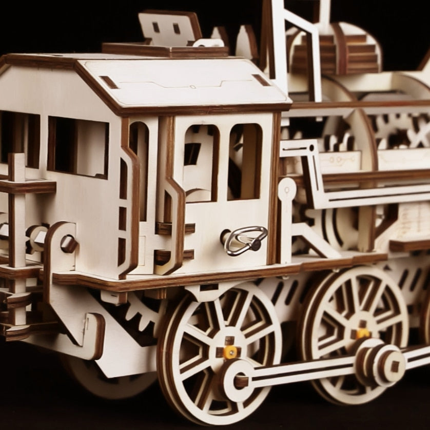 DIY Clockwork Gear Drive Locomotive 3D Wooden   Hobbies Gift for   LK701 by Woody Signs Co. - Handmade Crafted Unique Wooden Creative