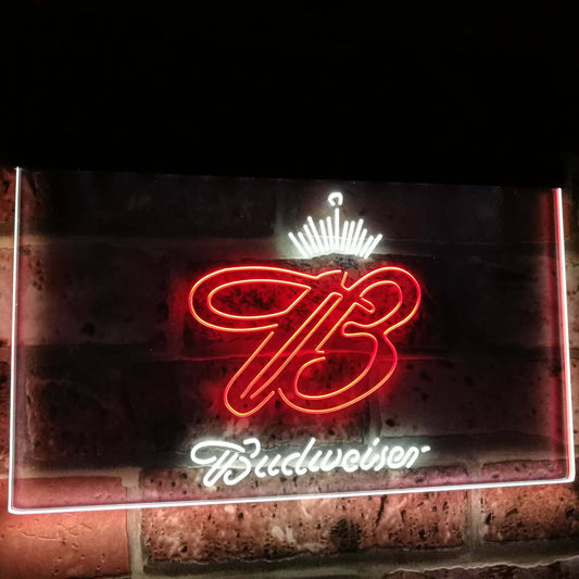 Budweiser Crown King  Bar Decoration Gift Dual Color Led Neon Light Signs st6-a2006 by Woody Signs Co. - Handmade Crafted Unique Wooden Creative