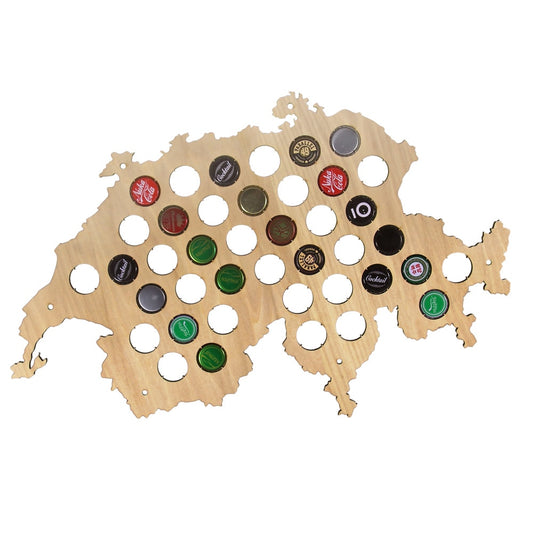 Swiss  Cap Map Bottle Cap Map Of Switzerland Best  Patriotic  Wooden Hanging Craft Map for  Aficionado by Woody Signs Co. - Handmade Crafted Unique Wooden Creative