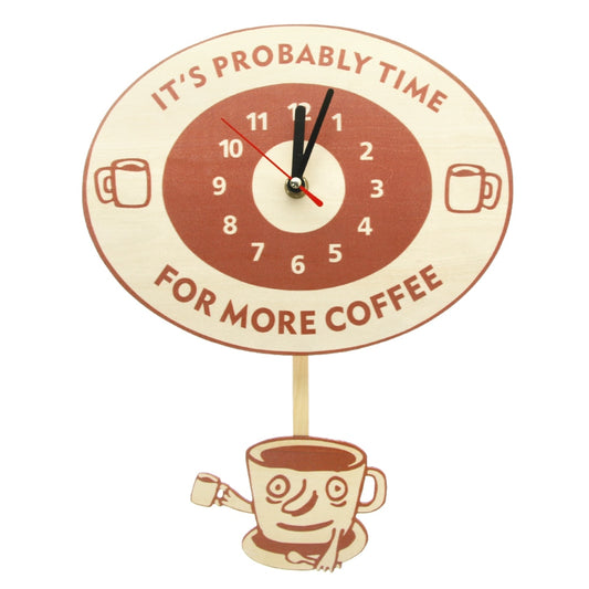 Time For More Coffee Inspirational Quote Coffee Wall Clock With Swinging Mug Cafe  Clock  Coffee Lovers Gift by Woody Signs Co. - Handmade Crafted Unique Wooden Creative