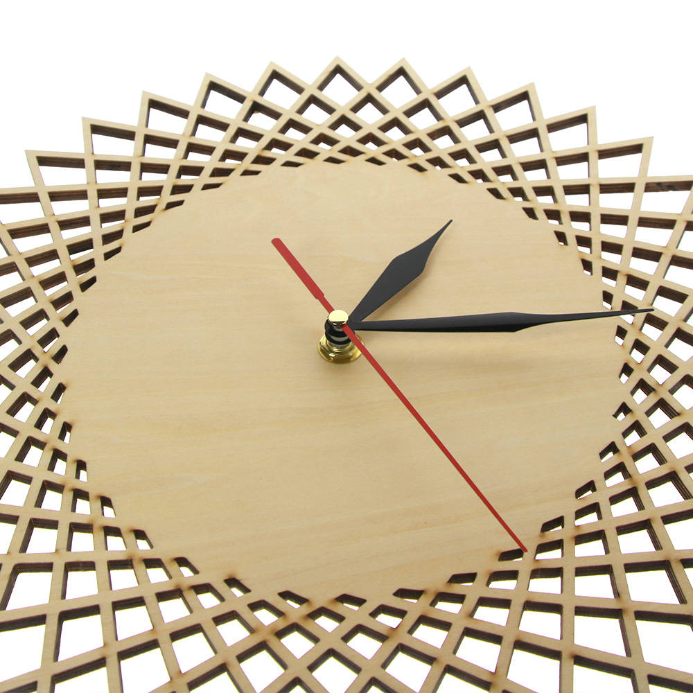 Modern Spiral Hanging Minimalist Wooden Wall Clock Silent Savanna Geometric Clock Watch    Unique Design by Woody Signs Co. - Handmade Crafted Unique Wooden Creative