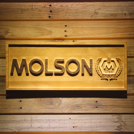 Molson  3D Wooden Bar Signs by Woody Signs Co. - Handmade Crafted Unique Wooden Creative