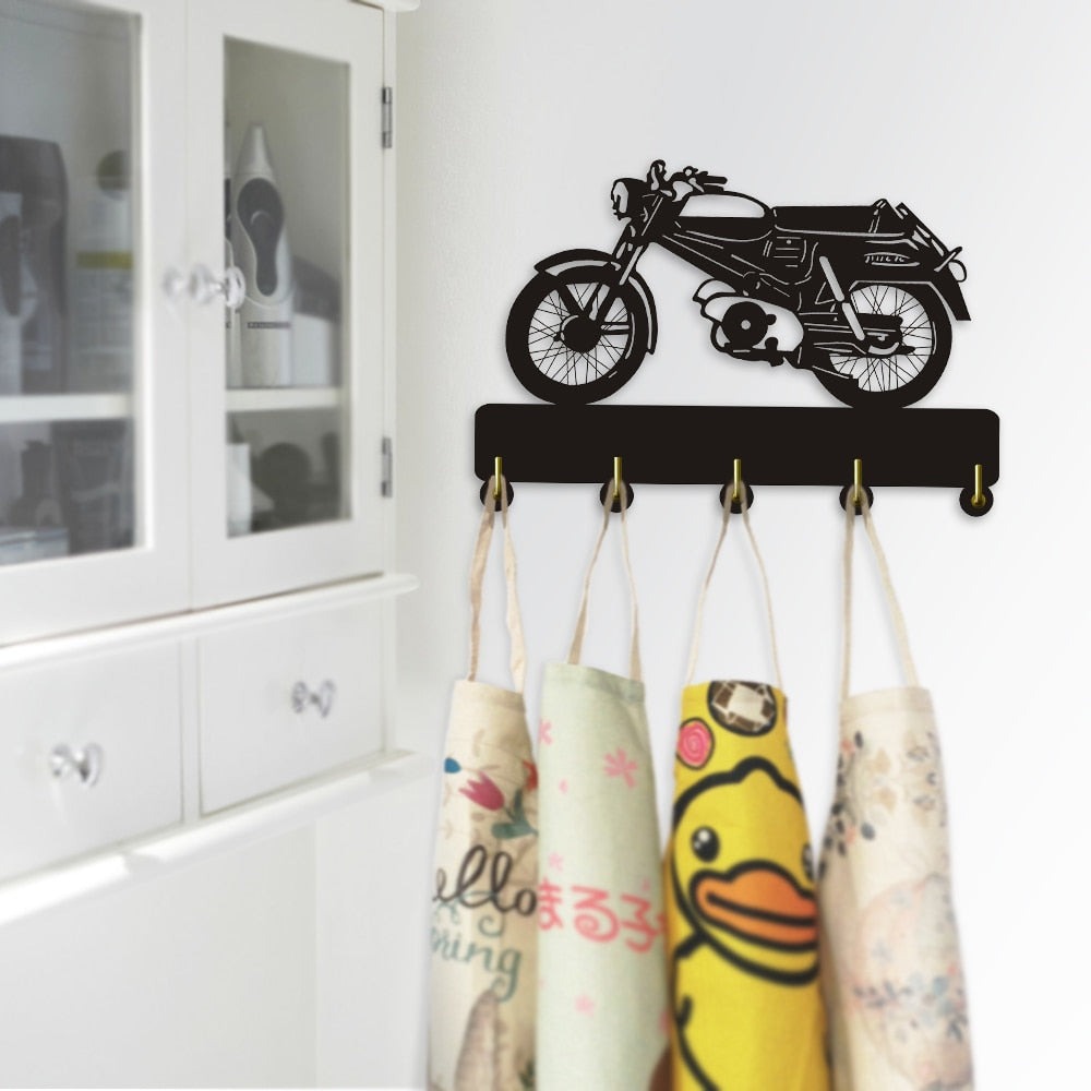 Creative Wall Hook Motorcycle Multi-purpose Key Holder Hanger Rack Hooks Motorbike Coat Hook Hanger Best Gift For Her Him by Woody Signs Co. - Handmade Crafted Unique Wooden Creative