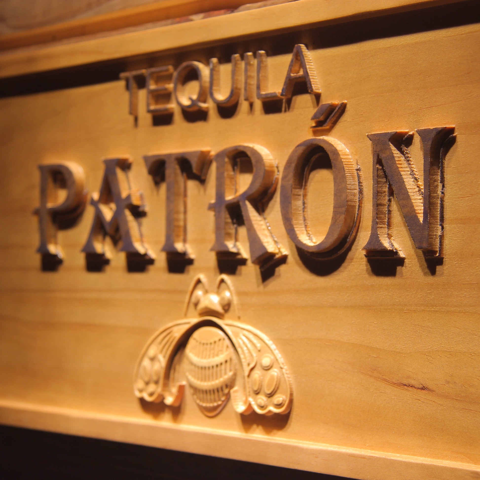 Tequila Patron Bar 3D Wooden Signs by Woody Signs Co. - Handmade Crafted Unique Wooden Creative