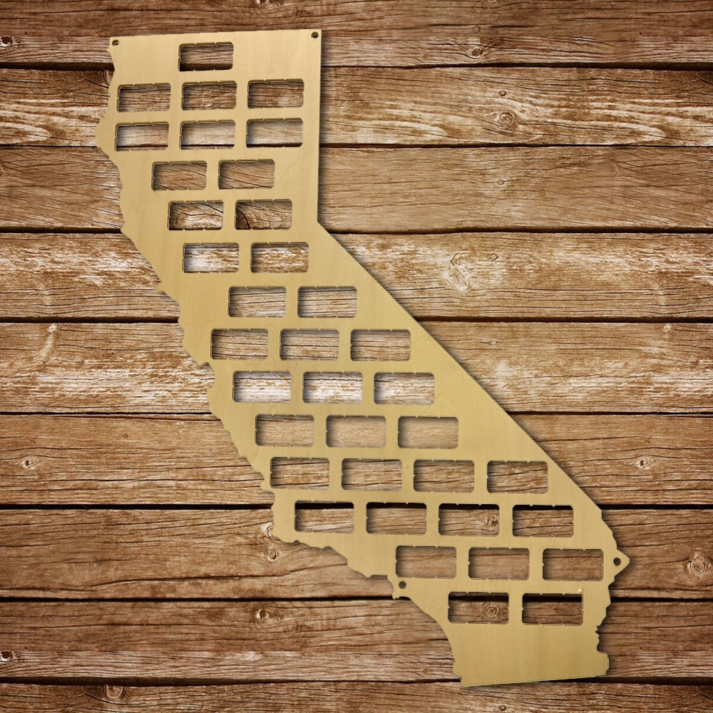 US Country State Wooden  Cork Map California  Cork Display Wall Map California  Home Bar  Enthusiast by Woody Signs Co. - Handmade Crafted Unique Wooden Creative