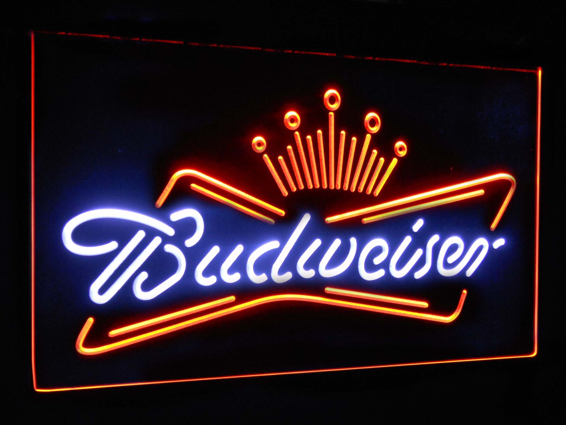 Budweiser King  Bar Decoration Gift Dual Color Led Neon Light Signs st6-a2005 by Woody Signs Co. - Handmade Crafted Unique Wooden Creative